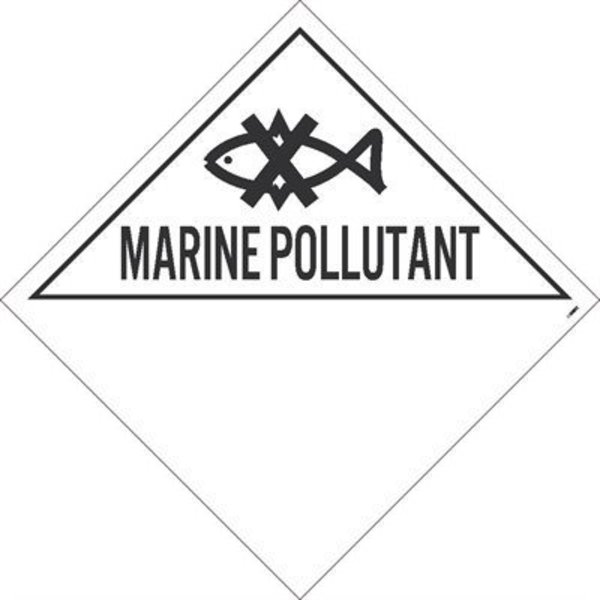 Nmc Marine Pollutant Placard, Pk100, Material: Pressure Sensitive Removable Vinyl .0045 DL77PR100